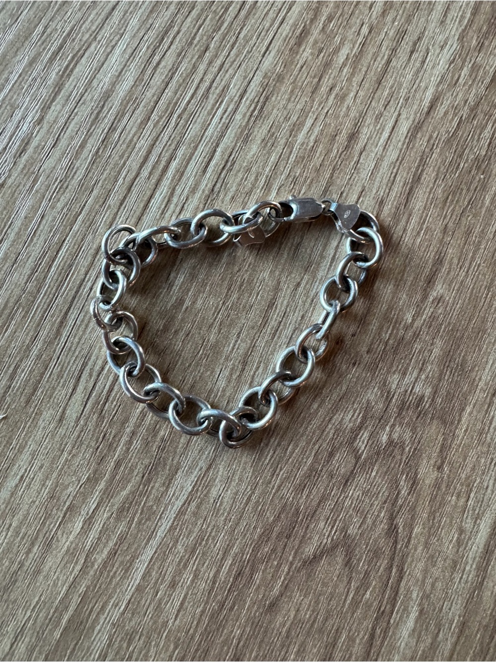 Vintage 925 Sterling Silver Chunky Rolo Link Bracelet 7” Made in Italy Heavy